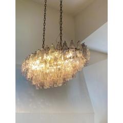 Contemporary Multicolored Oval Poliedri Murano Glass Burnish Chandelier - 4445941