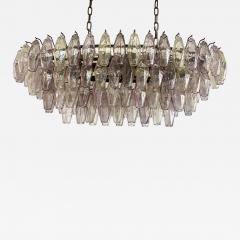 Contemporary Multicolored Oval Poliedri Murano Glass Burnish Chandelier - 4446138