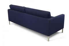 Contemporary Navy Blue Upholstered Three Seat Sofa - 4171817