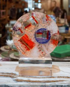 Contemporary Orange and Blue Multicoloured Acrylic Sculpture - 3085073