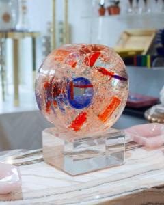 Contemporary Orange and Blue Multicoloured Acrylic Sculpture - 3085075