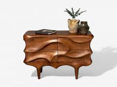 Contemporary Organic Modern Sculptural Cabinet Stained Ash Wood 21st C  - 3976862