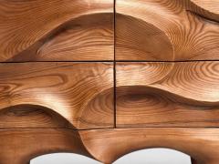 Contemporary Organic Modern Sculptural Cabinet Stained Ash Wood 21st C  - 3976863