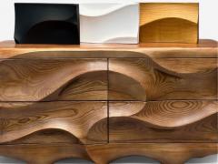 Contemporary Organic Modern Sculptural Cabinet Stained Ash Wood 21st C  - 3976867