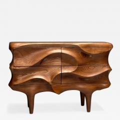 Contemporary Organic Modern Sculptural Cabinet Stained Ash Wood 21st C  - 3978965