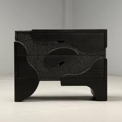 Contemporary Organic Modern Sculptural Nightstands Black Ashwood 21st C  - 3861754