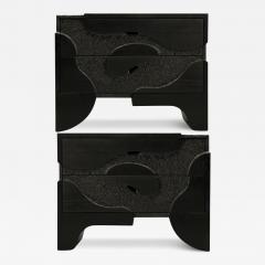 Contemporary Organic Modern Sculptural Nightstands Black Ashwood 21st C  - 3864442