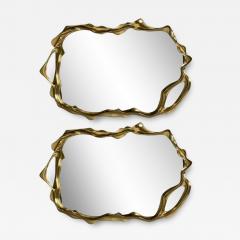 Contemporary Organic Modern Surrealist Bronze Wall Mirrors Free Form - 3798360