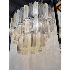 Contemporary Oval Champagne E Fum Tronchi Murano Glass Chandelier - 4460479