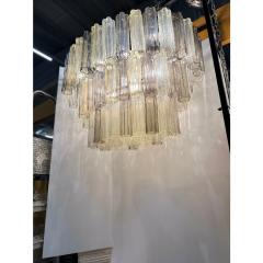 Contemporary Oval Champagne E Fum Tronchi Murano Glass Chandelier - 4460482