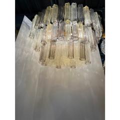 Contemporary Oval Champagne E Fum Tronchi Murano Glass Chandelier - 4460483