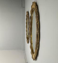 Contemporary Oval Wall Mirrors Scallop Motif Murano Glass Gilt Gold Italy - 3441355