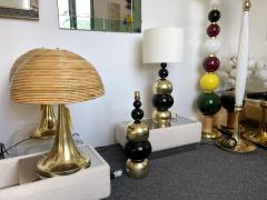 Contemporary Pair of Brass Murano Glass Atomo Lamps Italy - 2486965