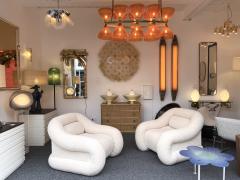 Contemporary Pair of Brass Murano Glass Fountain Lamps Italy - 2475369