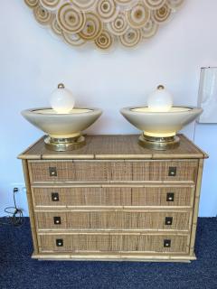 Contemporary Pair of Brass Murano Glass Fountain Lamps Italy - 2475370