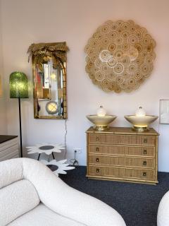 Contemporary Pair of Brass Murano Glass Fountain Lamps Italy - 2475374