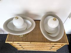 Contemporary Pair of Brass Murano Glass Fountain Lamps Italy - 2475381