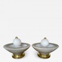 Contemporary Pair of Brass Murano Glass Fountain Lamps Italy - 2476705