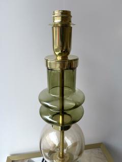 Contemporary Pair of Brass Murano Glass Lamps Italy - 2929825