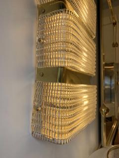 Contemporary Pair of Brass Sconces Murano Glass Italy - 1718373