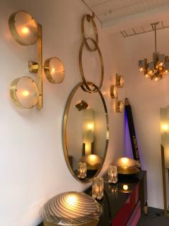 Contemporary Pair of Brass Sconces Three Circle Italy - 682103