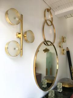 Contemporary Pair of Brass Sconces Three Circle Italy - 682108
