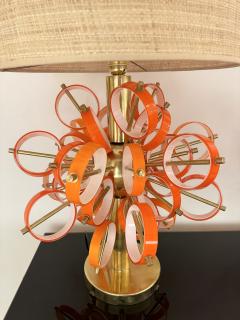 Contemporary Pair of Brass Sputnik Rings Murano Glass Lamps Italy - 3663239