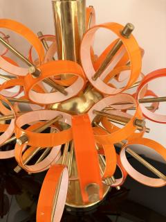 Contemporary Pair of Brass Sputnik Rings Murano Glass Lamps Italy - 3663250
