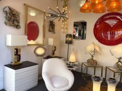 Contemporary Pair of Brass and Amethyst Murano Glass Bar Lamps Italy - 2777960
