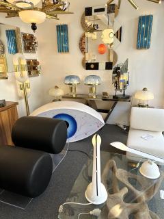 Contemporary Pair of Brass and Blue Murano Glass Sconces Italy - 3148372