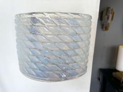 Contemporary Pair of Brass and Blue Opal Murano Glass Sconces Italy - 3166550