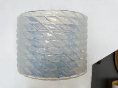 Contemporary Pair of Brass and Blue Opal Murano Glass Sconces Italy - 3166552