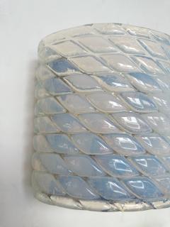 Contemporary Pair of Brass and Blue Opal Murano Glass Sconces Italy - 3166553