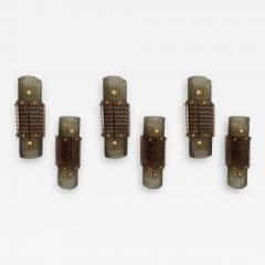 Contemporary Pair of Brass and Cola Gold Leaf Murano Glass Sconces Italy - 2833315