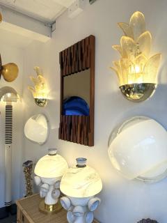 Contemporary Pair of Brass and Gilt Murano Glass Palm Tree Sconces Italy - 3406084