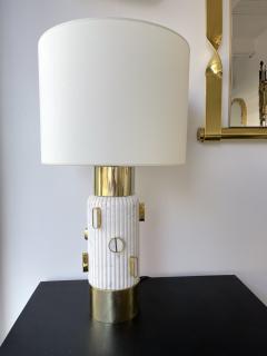 Contemporary Pair of Brass and Marble Lamps Italy - 2631035