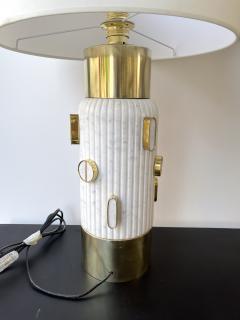 Contemporary Pair of Brass and Marble Lamps Italy - 2631039