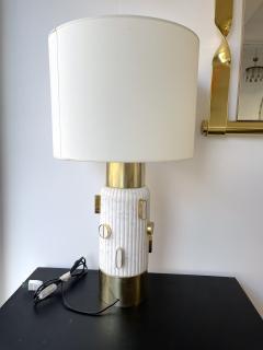 Contemporary Pair of Brass and Marble Lamps Italy - 2631040