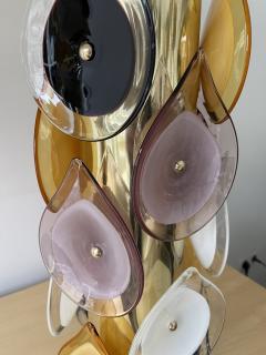 Contemporary Pair of Brass and Murano Glass Flame Lamps Italy - 4328938