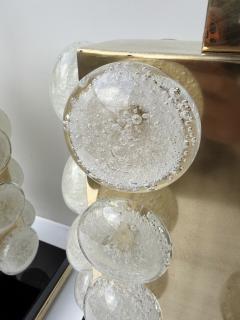 Contemporary Pair of Brass and Murano Glass Macaroons Lamps Italy - 4376467