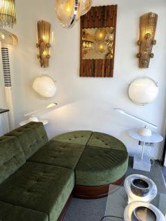 Contemporary Pair of Brass and Murano Glass Macaroons Sconces Italy - 4239516