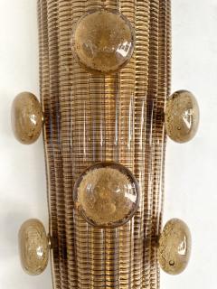 Contemporary Pair of Brass and Murano Glass Macaroons Sconces Italy - 4239519