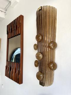Contemporary Pair of Brass and Murano Glass Macaroons Sconces Italy - 4239520