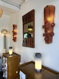 Contemporary Pair of Brass and Murano Glass Macaroons Sconces Italy - 4315159