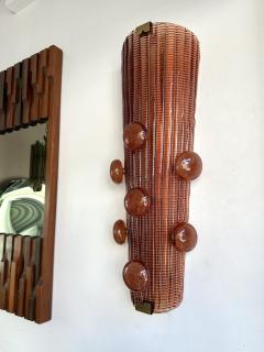 Contemporary Pair of Brass and Murano Glass Macaroons Sconces Italy - 4315160