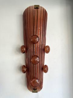 Contemporary Pair of Brass and Murano Glass Macaroons Sconces Italy - 4315162
