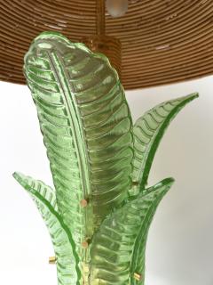 Contemporary Pair of Brass and Murano Glass Palm Tree Lamps Italy - 4402910