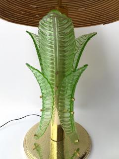 Contemporary Pair of Brass and Murano Glass Palm Tree Lamps Italy - 4402913