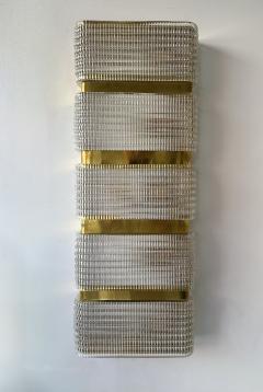 Contemporary Pair of Brass and Murano Glass Sconces Italy - 3128928