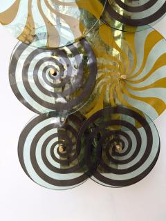 Contemporary Pair of Brass and Murano Glass Spiral Sconces Italy - 4546164